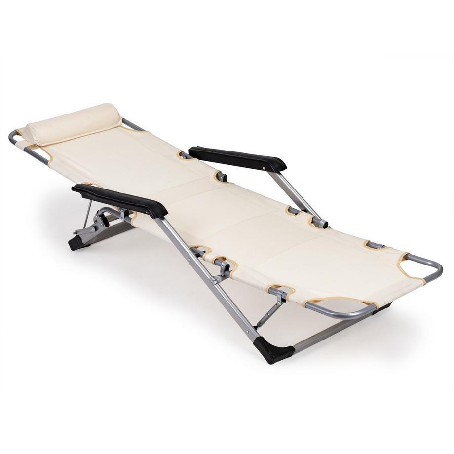 Northix Transat, chaise de plage de jardin, transat pliable 2en1  