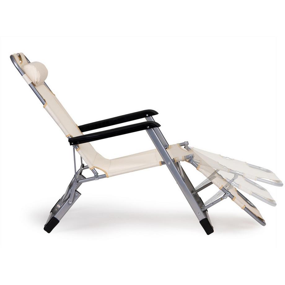 Northix Transat, chaise de plage de jardin, transat pliable 2en1  