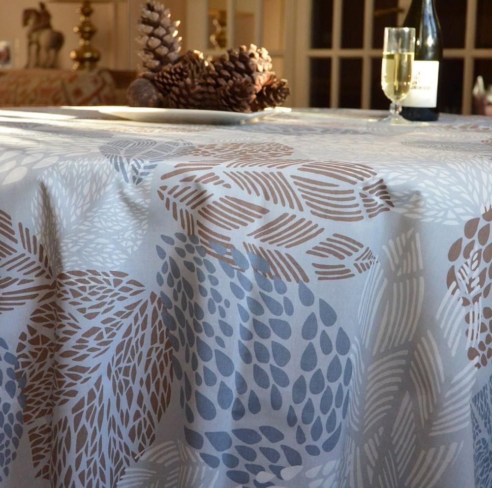 Fleur de Soleil Nappe enduite ronde ou ovale Feuilles  