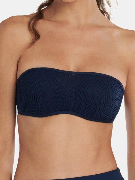 Image of Verstellbare Träger-bandeau-badeanzugoberteil Santorini Damen Blau C/36