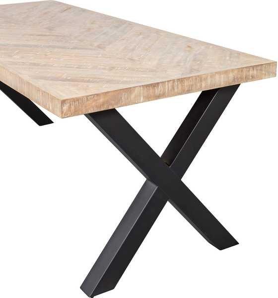 mutoni Table à manger Tablo Mango Herringbone 180x90 Alkmaar pied  