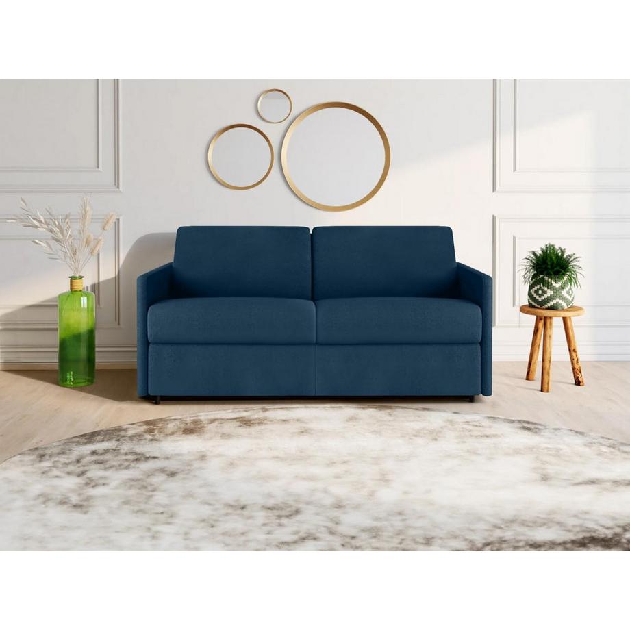 Vente-unique Canapé 3 places conible express en tissu CALIFE foncé Couchage à  lattes larges 1Matelas  