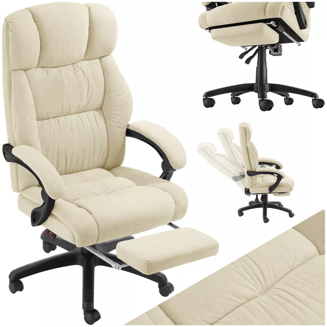 Tectake - Chaise de bureau jilien avec repose-pieds et revêtement en velours -