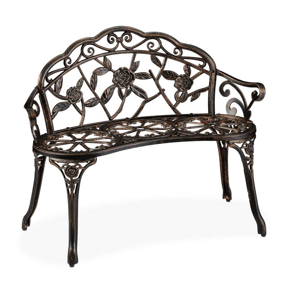 Gartenbank mit Rosen