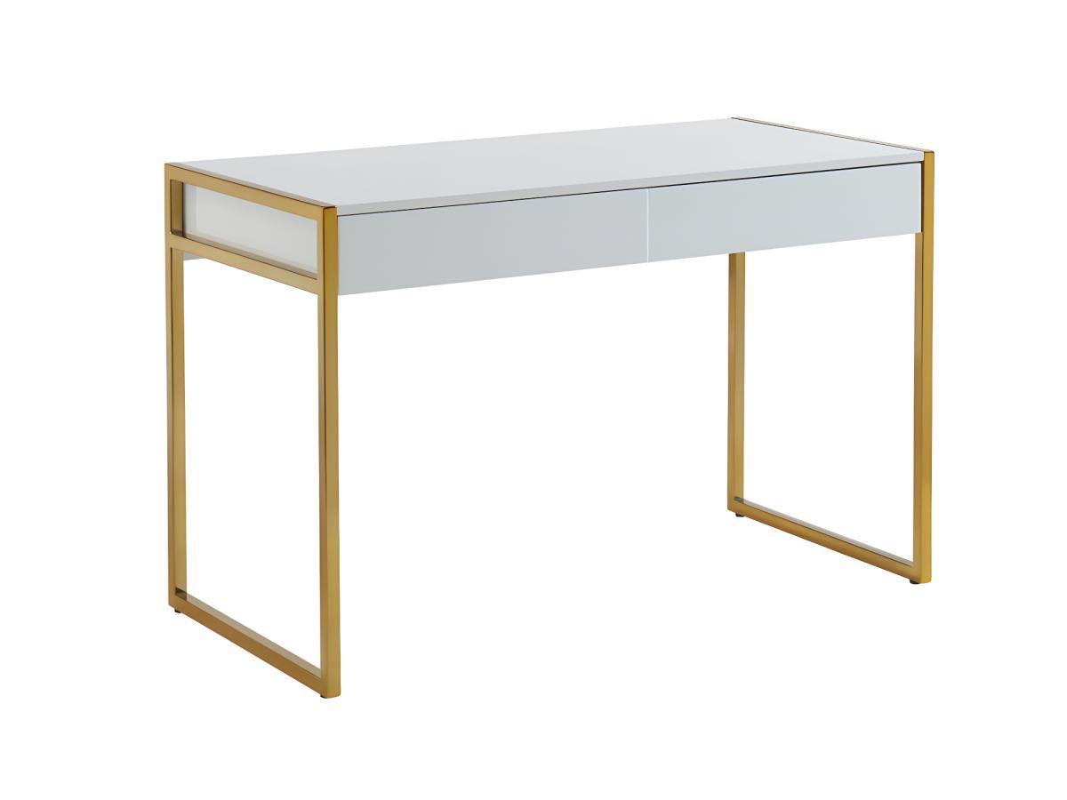 Vente-unique Bureau MASON 2 tiroirs MDF Métal  