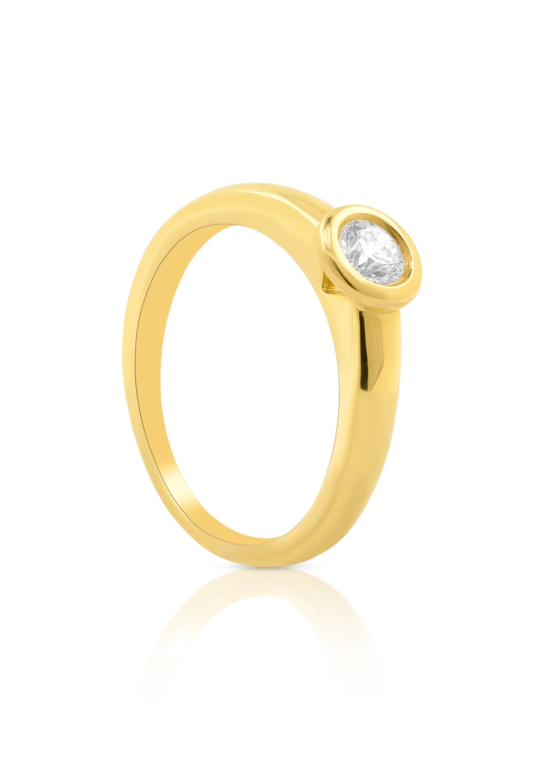 MUAU Schmuck  Solitaire Ring Diamant 0.25ct. Gelbgold 750 