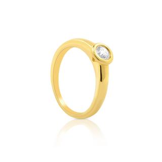 MUAU Schmuck  Solitaire Ring Diamant 0.25ct. Gelbgold 750 