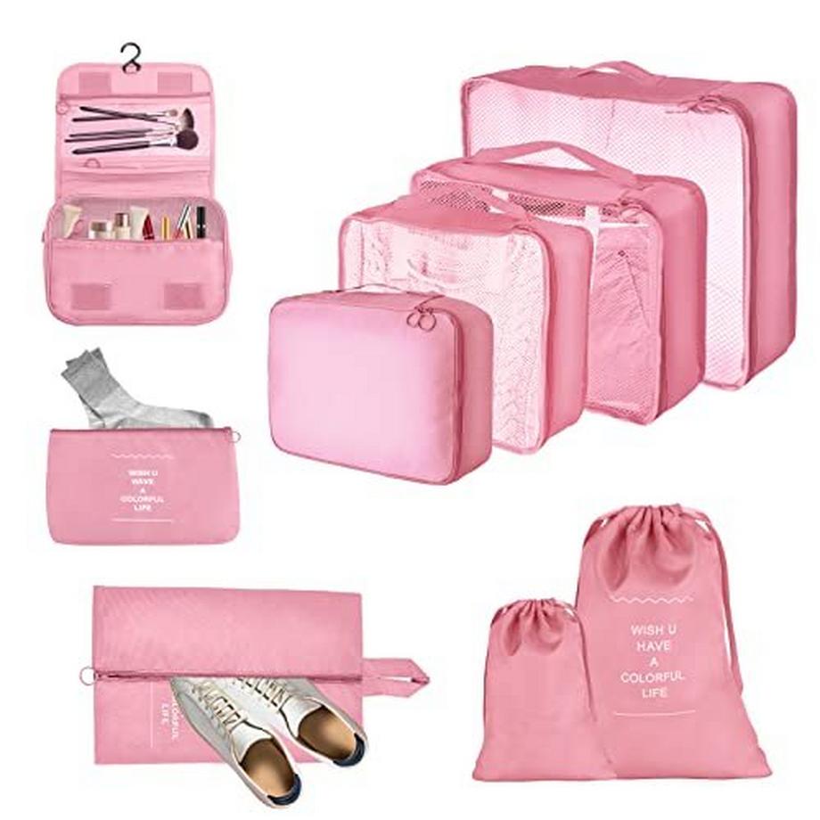 Only-bags.store  Travel Suitcase Organizer Set 9-teilige Packwürfel, Multifunktionale wasserdichte Packwürfel 