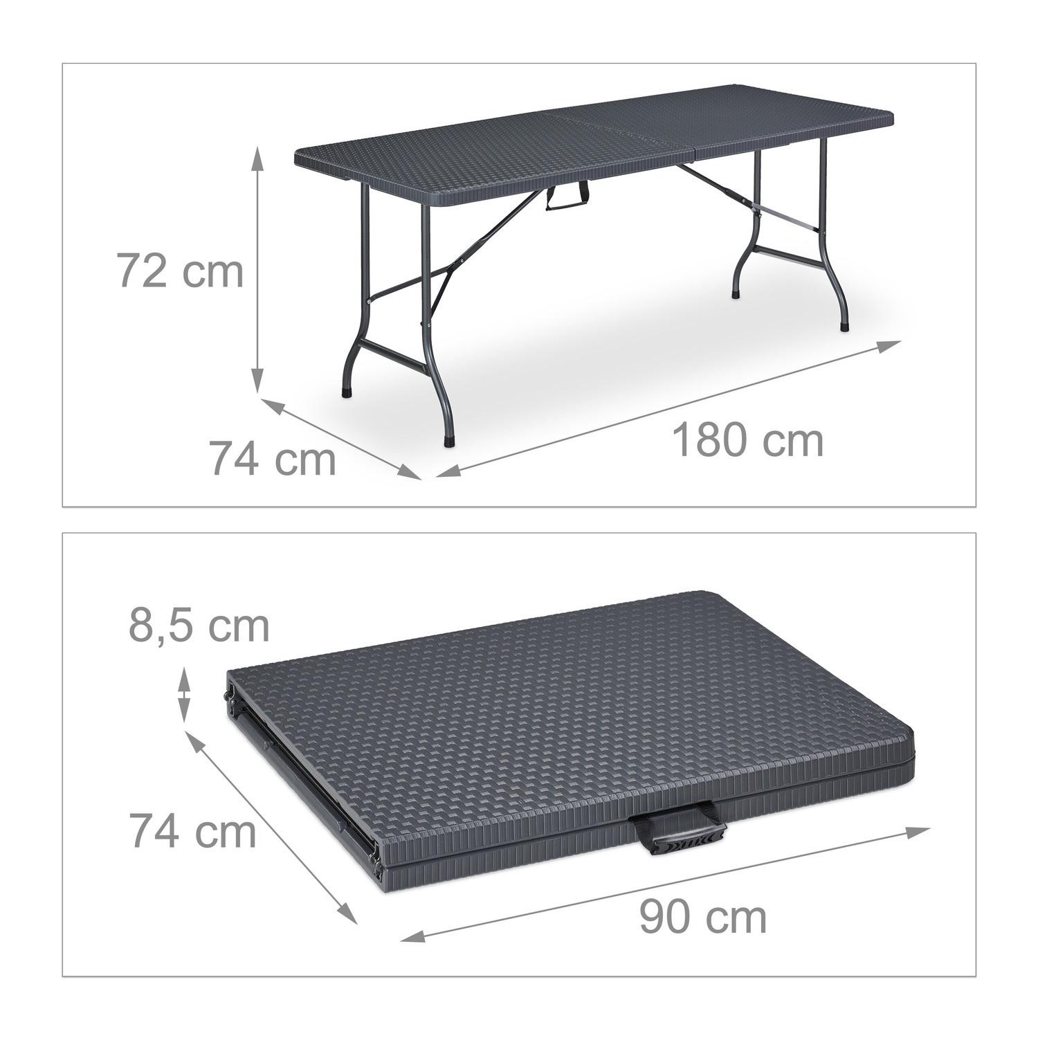 Northix Tavolo da giardino in rattan grigio  