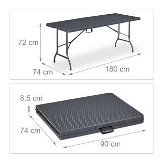 Northix Tavolo da giardino in rattan grigio  