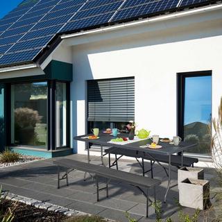 Northix Tavolo da giardino in rattan grigio  