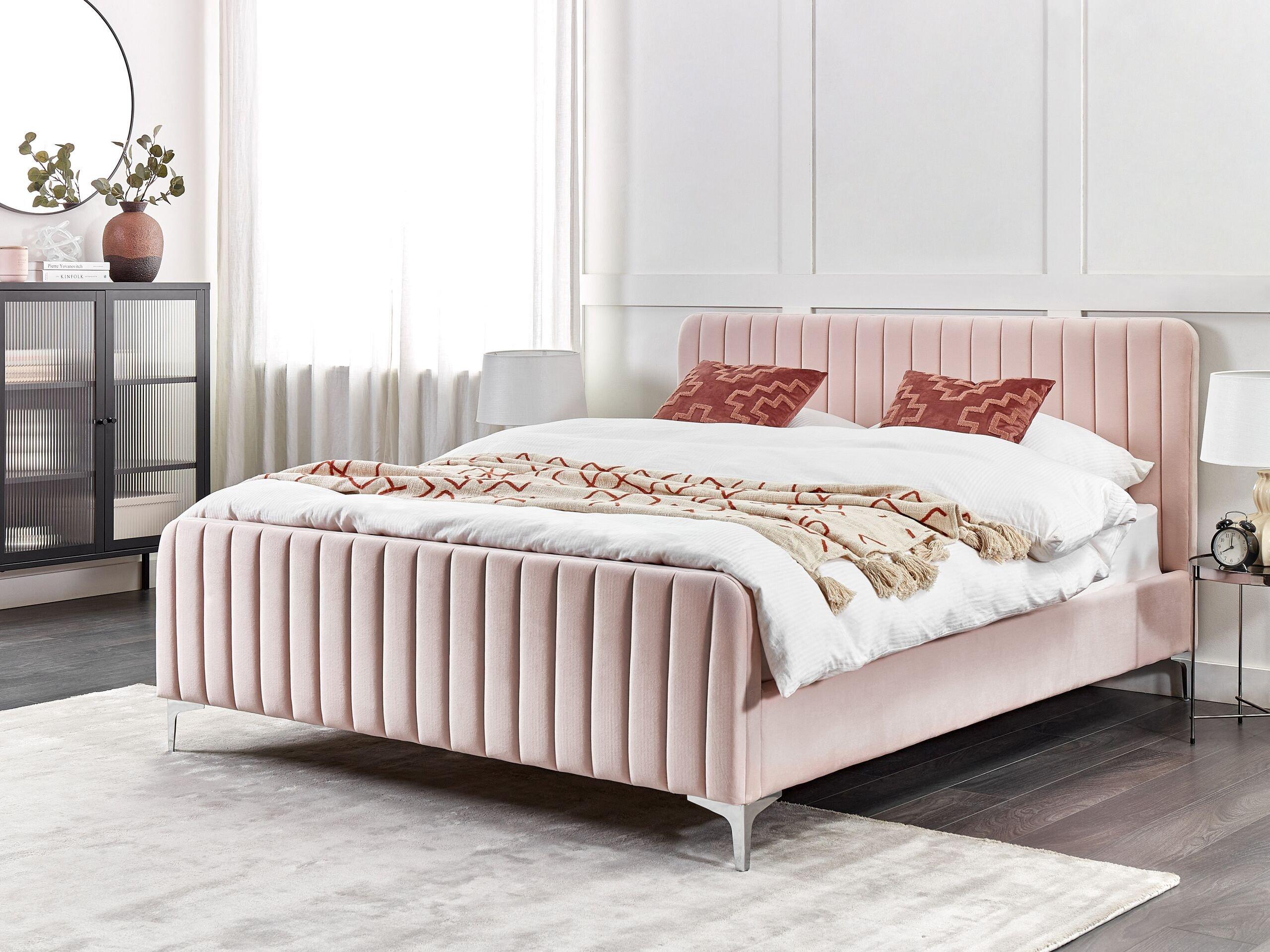 Beliani Bett mit Lattenrost aus Samtstoff Modern LUNAN  