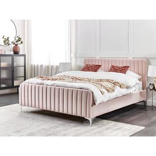 Beliani Bett mit Lattenrost aus Samtstoff Modern LUNAN  