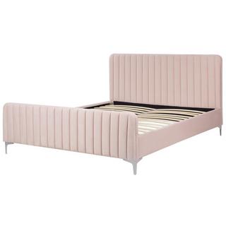 Beliani Bett mit Lattenrost aus Samtstoff Modern LUNAN  