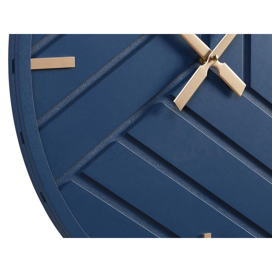 Vente-unique Wanduhr - D. 50 cm - MDF - Blau & Goldfarben - HERTI  