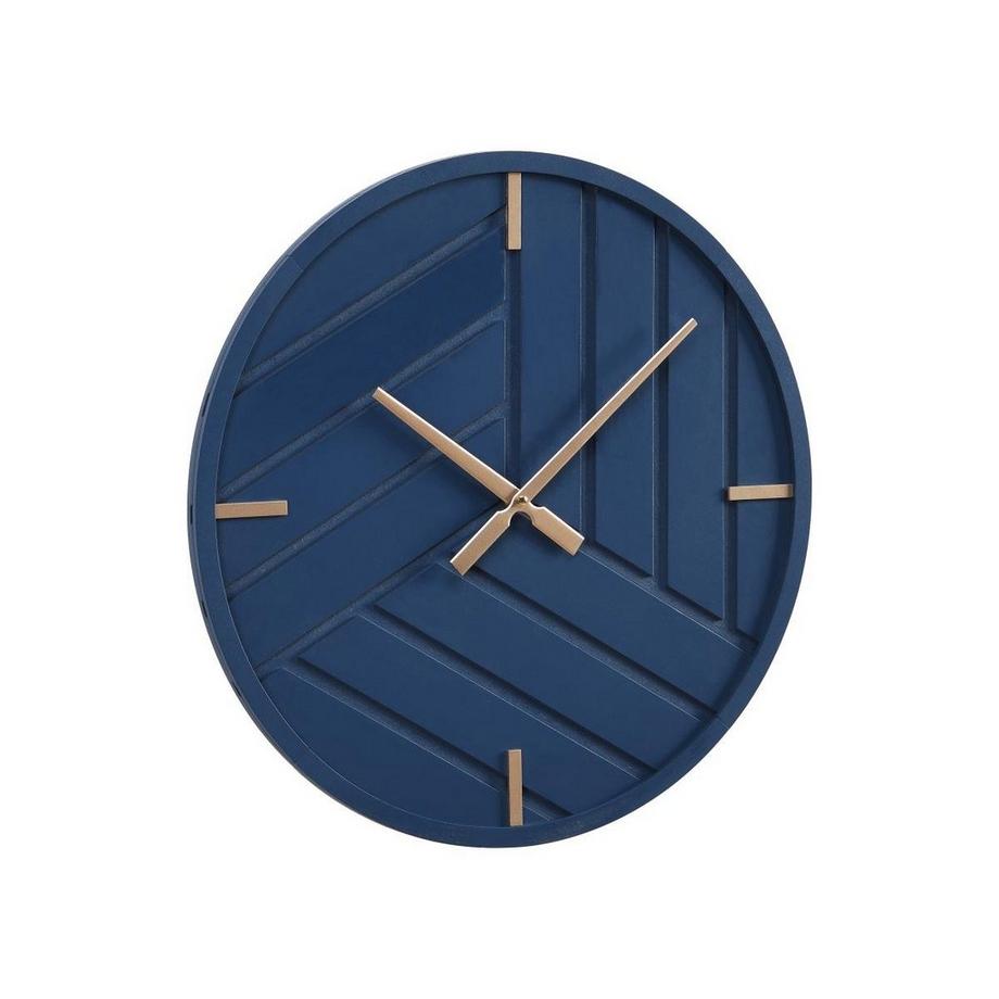 Wanduhr - D. 50 cm - MDF - Blau & Goldfarben - HERTI