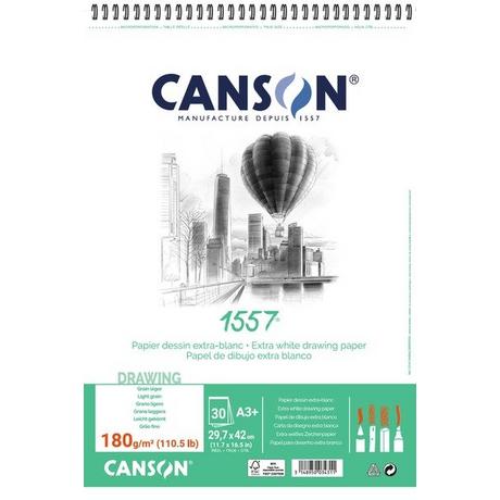 CANSON CANSON Skizzenpapier A3 31412A005 180g, weiss 30 Blatt  