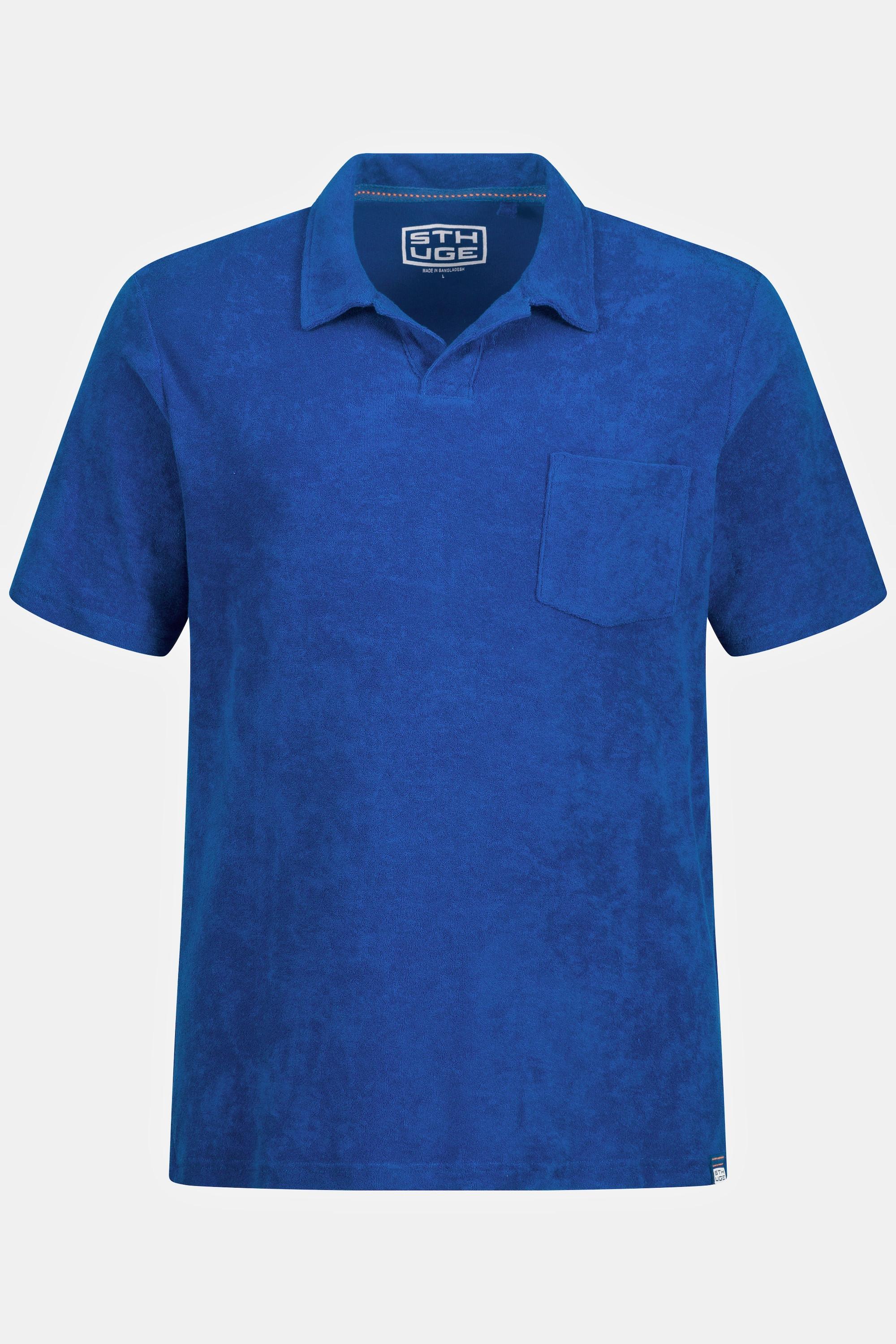 Sthuge  Maglia polo in spugna con colletto alla cubana e mezze maniche, fino alla tg. 8XL 