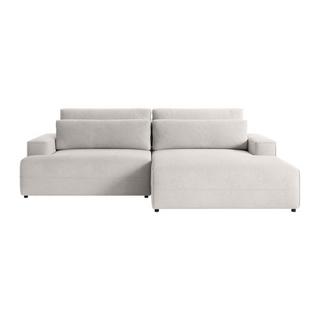 Vente-unique Ecksofa mit Schlaffunktion - Ecke rechts - Strukturstoff - Beige - BREGLIO  