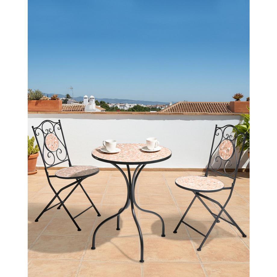 Beliani Set di 2 sedie da giardino en Ferro Mediterraneo ADRANO  