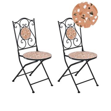 Lot de 2 chaises de jardin en Métal Méditerranéen ADRANO