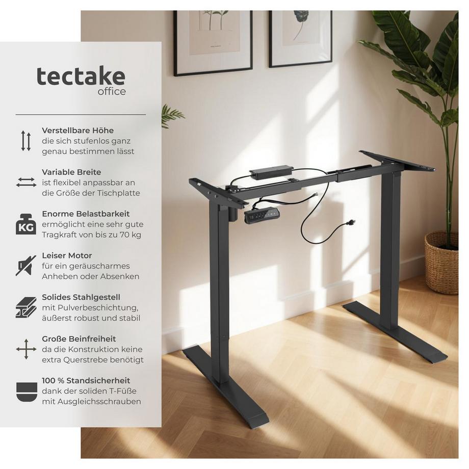 Tectake Tischgestell Piotr elektrisch höhenverstellbar 2-stufig  