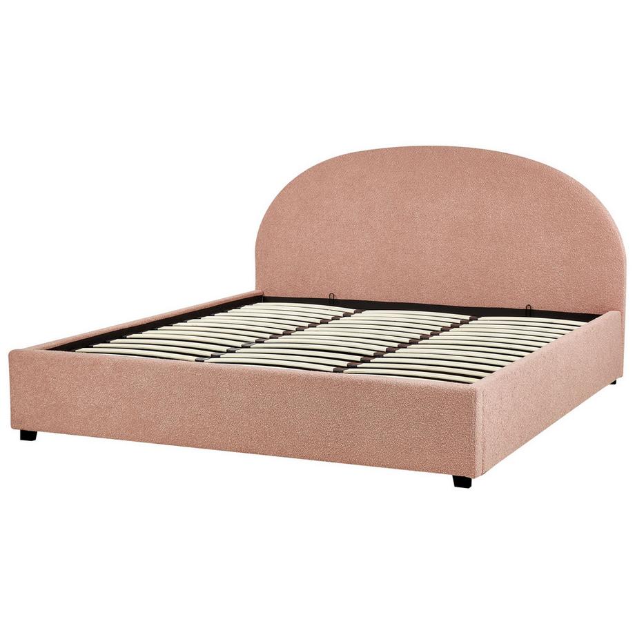 Beliani Lit ottoman en Bouclé Rétro VAUCLUSE  