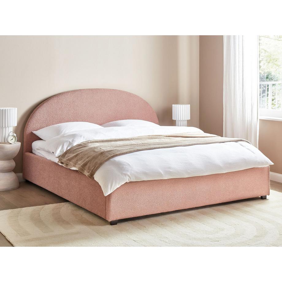 Beliani Lit ottoman en Bouclé Rétro VAUCLUSE  