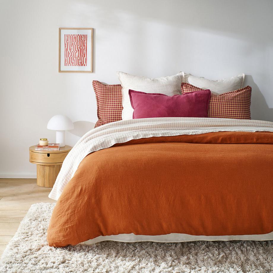 La Redoute Intérieurs Acélie Taie d'oreiller en lin lavé motif à carreaux  