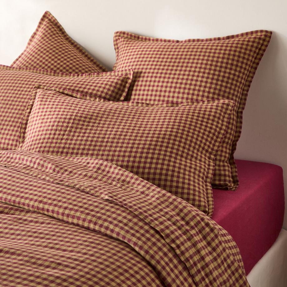 La Redoute Intérieurs Acélie Taie d'oreiller en lin lavé motif à carreaux  