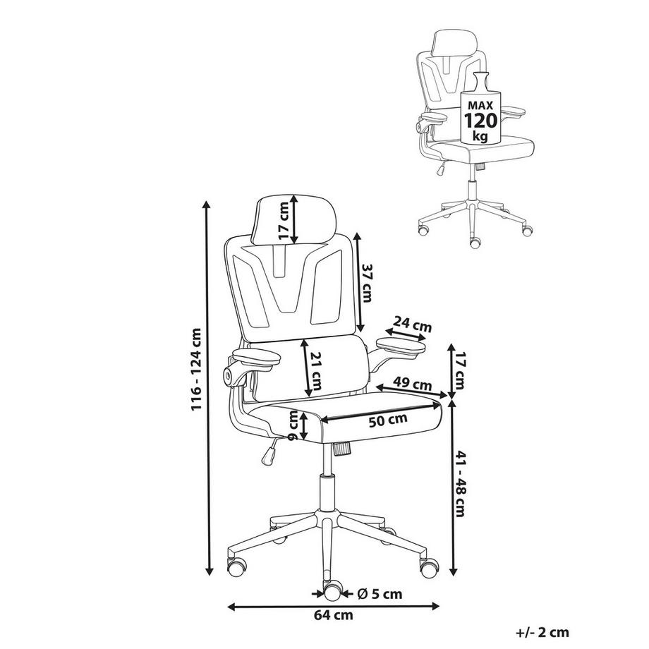 Beliani Chaise de bureau en Tissu maillé  KRYOS  