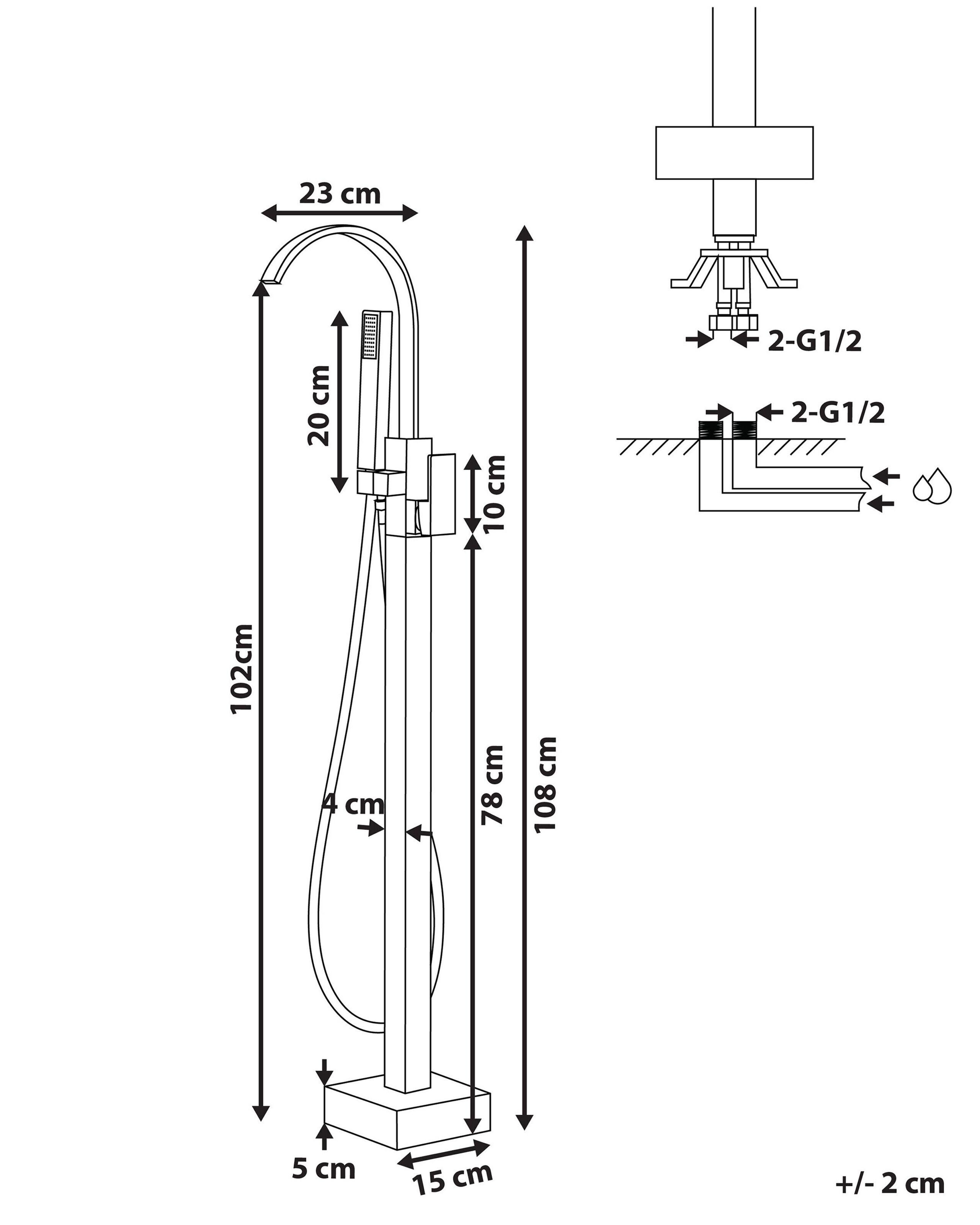 Beliani Robinet de baignoire autoportante en Laiton Moderne RIBBON  