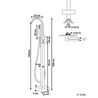 Beliani Freistehende Badewannenarmatur aus Messing Modern RIBBON  