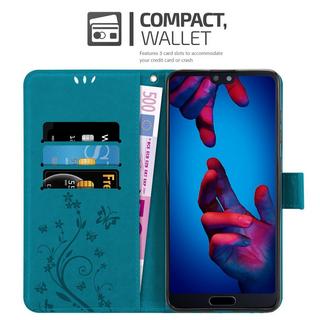 Cadorabo  Hülle für Huawei P20 Blumen Design Magnetverschluss 