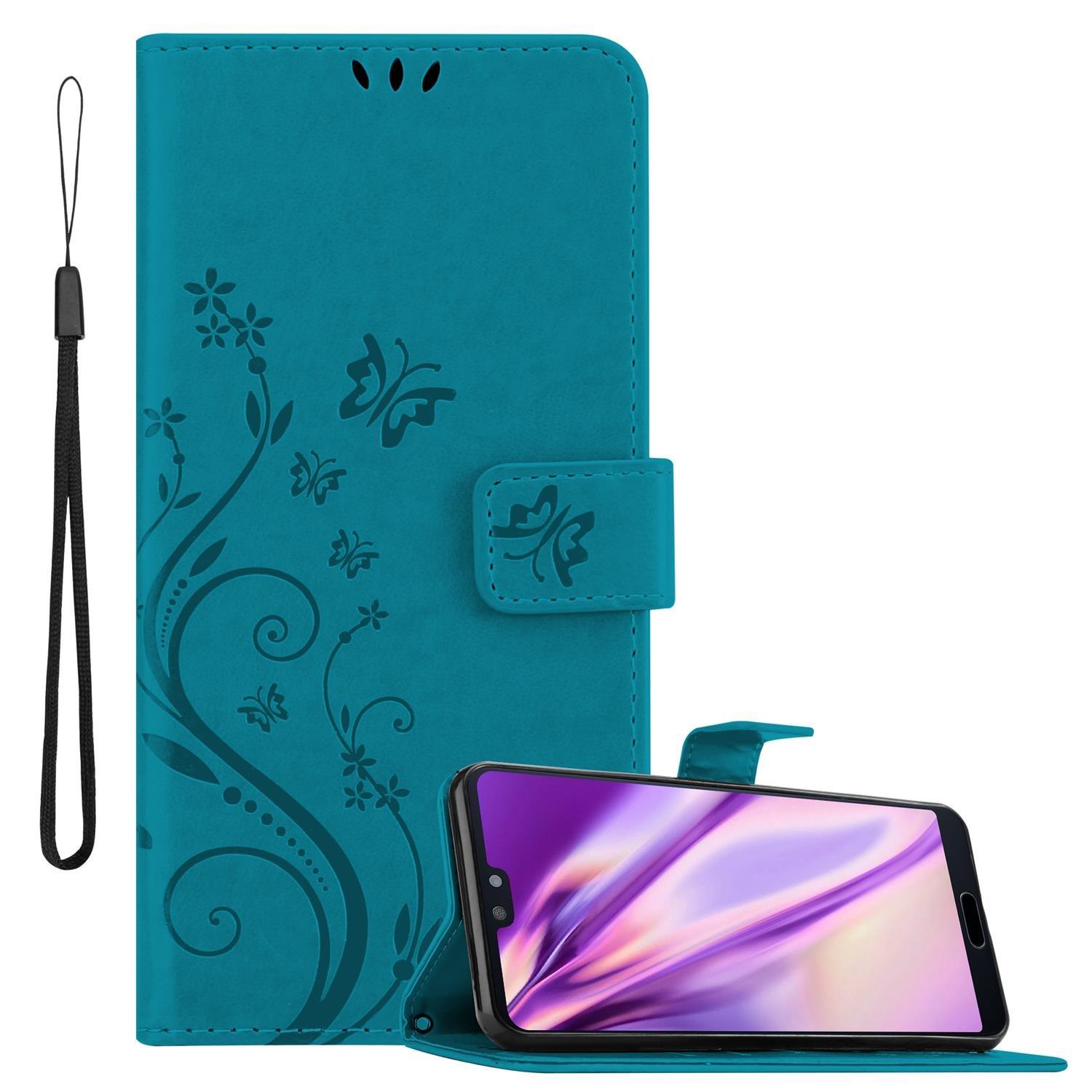 Cadorabo  Hülle für Huawei P20 Blumen Design Magnetverschluss 