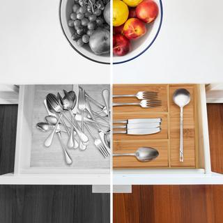 B2X Scatola portaposate in bambù 4 scomparti  