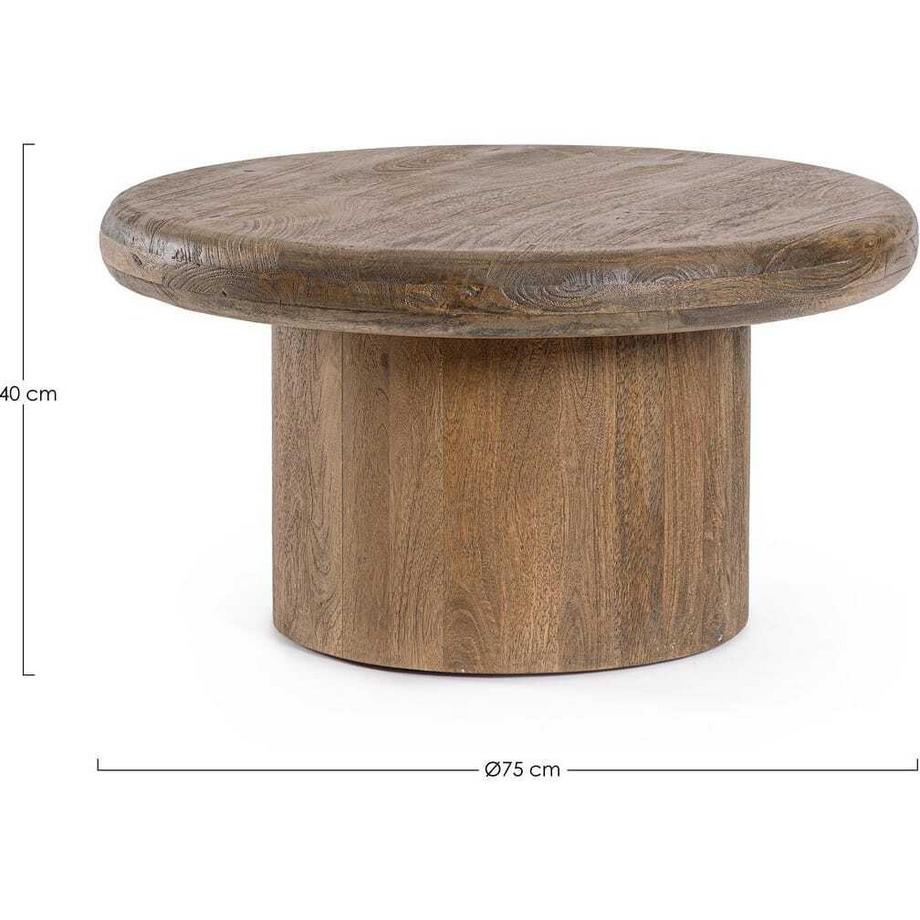 mutoni Tavolino Lopez marrone rotondo 75  