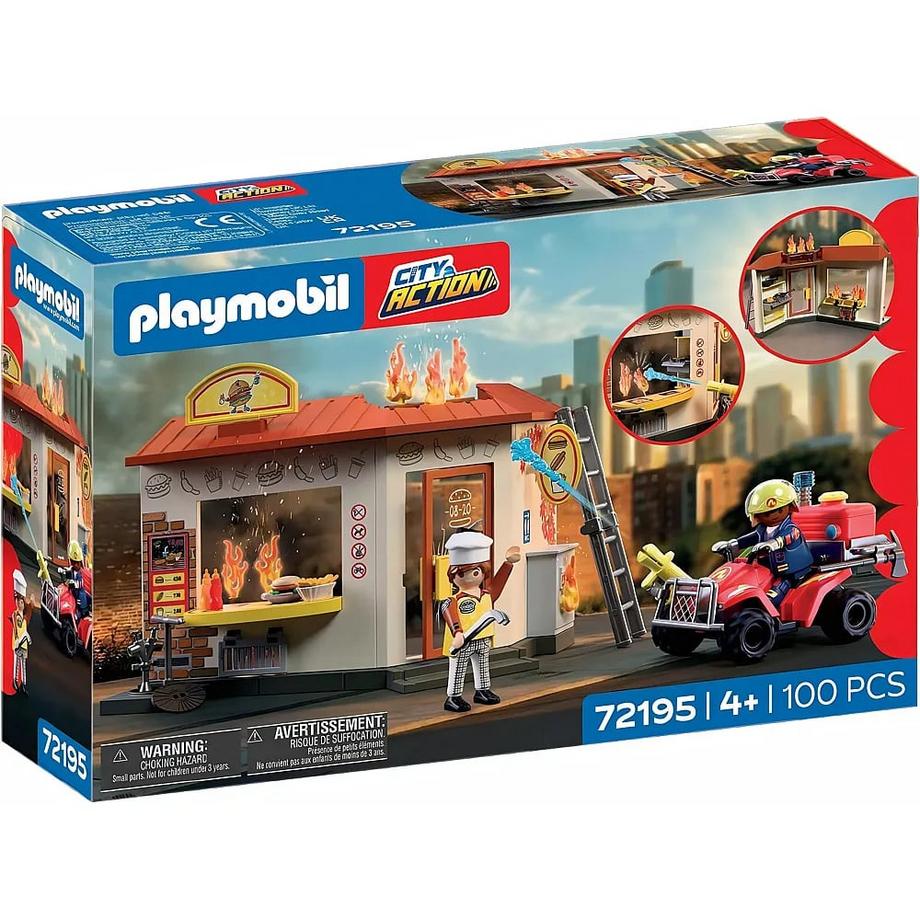 Quad dei pompieri con chiosco di hamburger