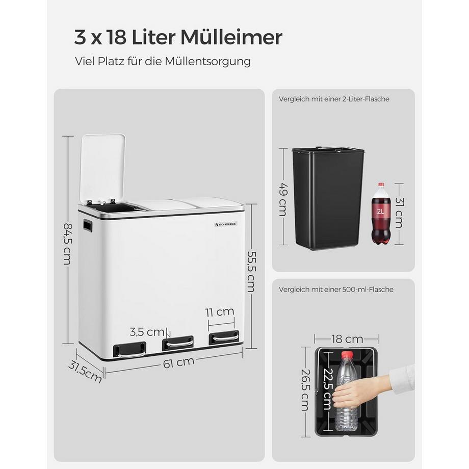 Songmics Küchenmülleimer Trennsystem  