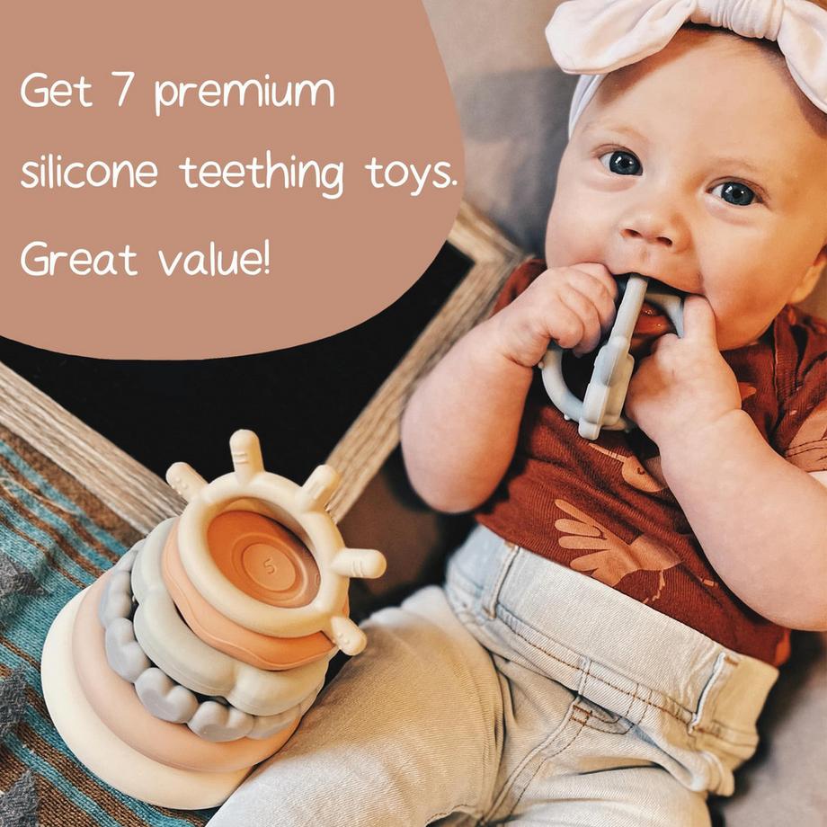 Activity-board  Stapelturm für Stapelspiel, Baby Stapelspielzeug mit Ringen, Beißspielzeug Lernspielzeug Stapelring für Babys 