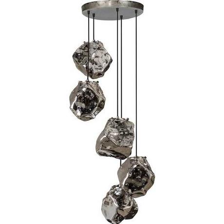 mutoni Hängelampe Rock 5L gestuft chromed glass  