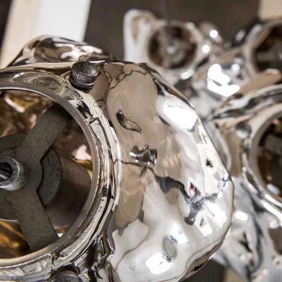 mutoni Lampada a sospensione Rock 5L a gradini in vetro cromato  