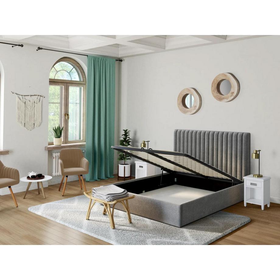 Vente-unique Chaise avec accoudoirs Velours Métal effet Bois ELEANA  
