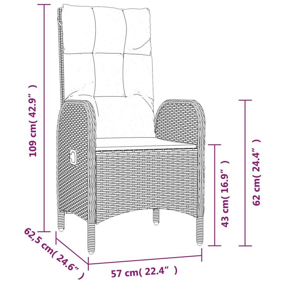VidaXL Outdoor-stuhl poly-rattan  