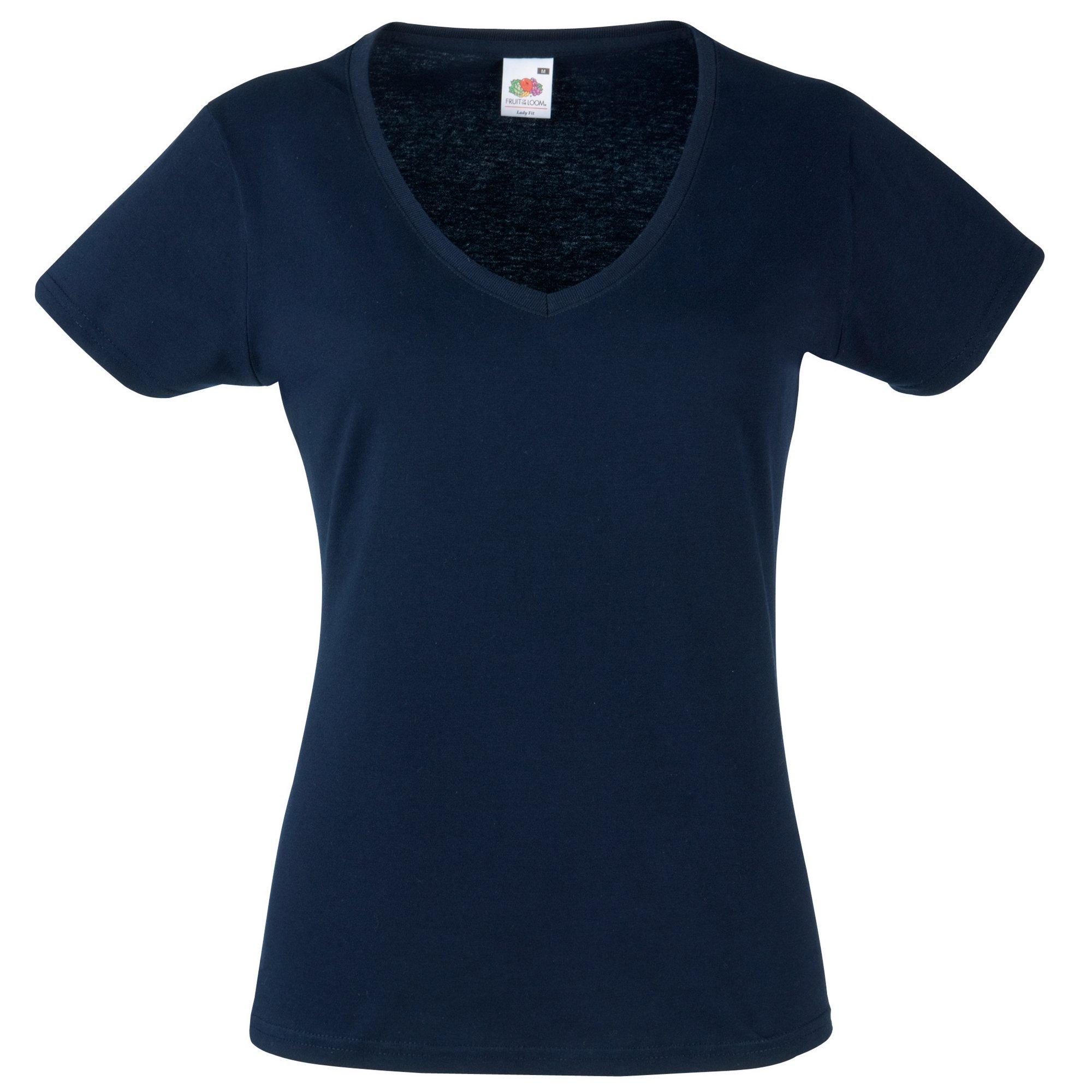 Image of Ladyfit Valueweight Tshirt, Vausschnitt Damen Marine L