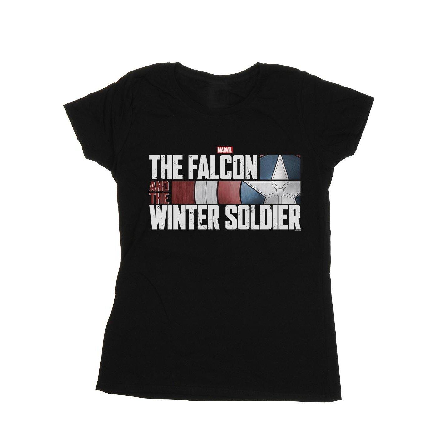 Image of The Falcon And The Winter Soldier Logo Tshirt Damen Schwarz M