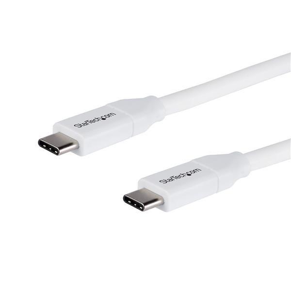 Image of StarTech.com USB-C auf USB-C Kabel mit 5A Power Delivery - StSt - Weiß - 2m - USB 2.0 - USB-IF zertifiziert