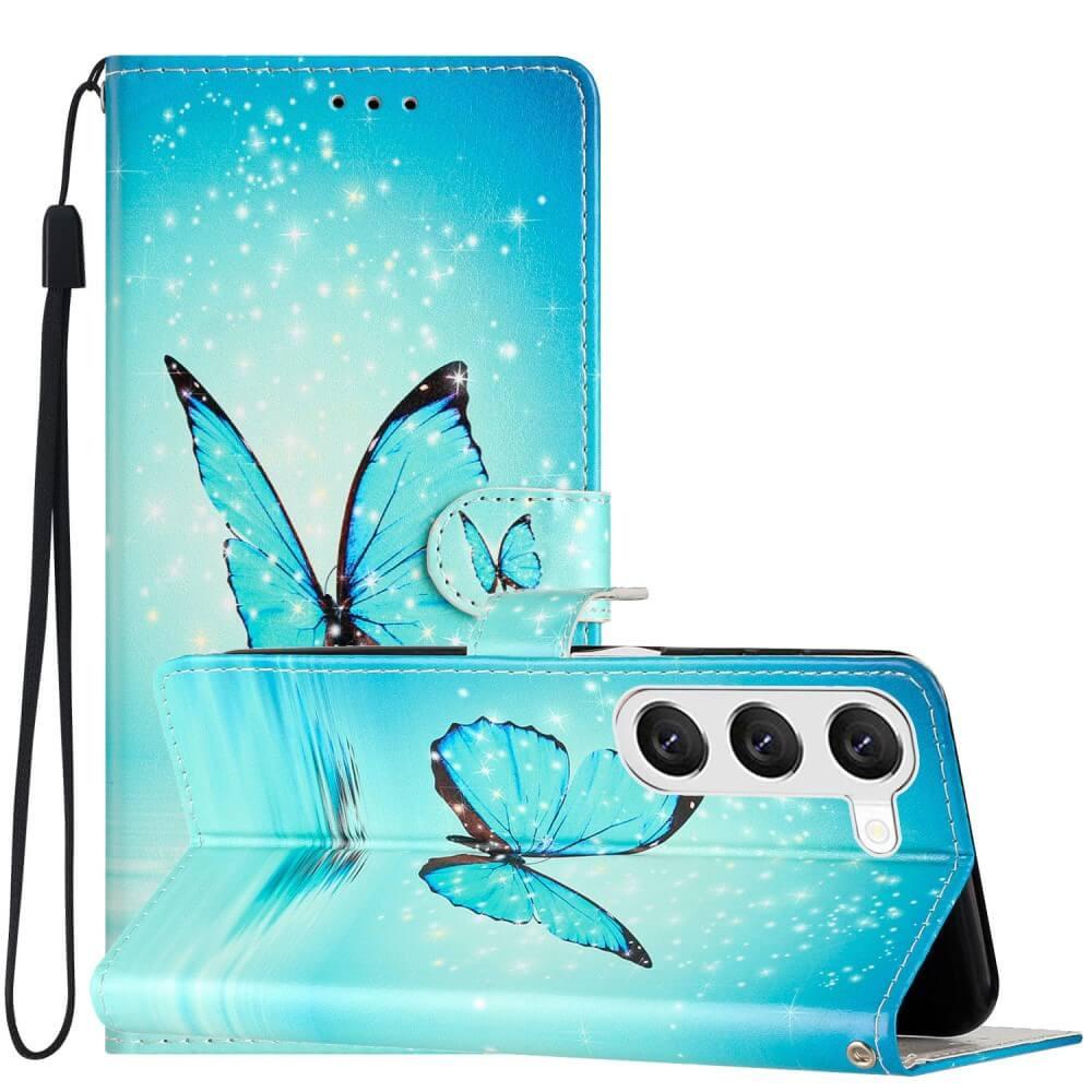 Cover-Discount  Galaxy S24 - Étui en cuir coque papillon bleu 