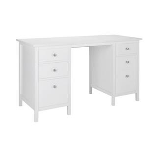 Vente-unique Bureau ALBANE 4 tiroirs 1 porte Pin  