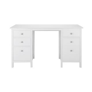 Vente-unique Bureau ALBANE 4 tiroirs 1 porte Pin  